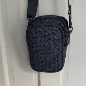 Stylish Blue Denim Woven Crossbody Bag
